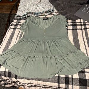 sage green mini shirt/dress